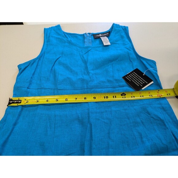 Sag Harbor Bright Blue Linen Sleeveless Maxi Dress Sequins Womens 8P NWT - Picture 12 of 13